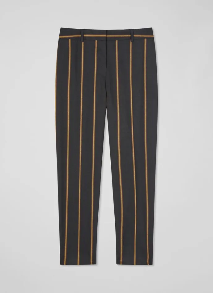 LKBennett Trousers Women Jemima Black and Conker Stripe Trouser
