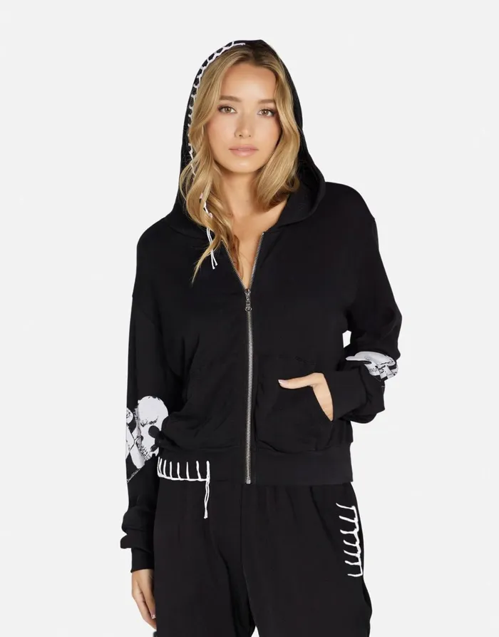 Lachelle Skull Heart Black Women039s Lauren Moshi Hoodies