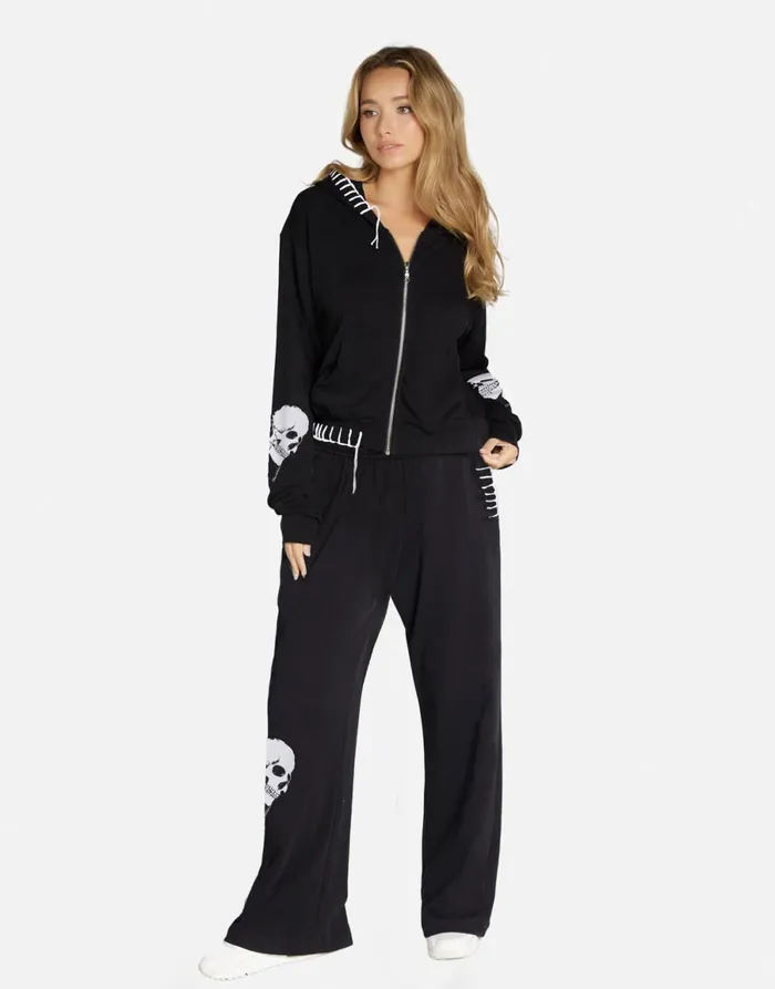 Lachelle Skull Heart Black Women039s Lauren Moshi Hoodies