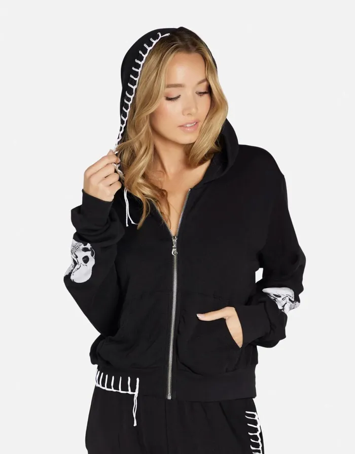 Lachelle Skull Heart Black Women039s Lauren Moshi Hoodies