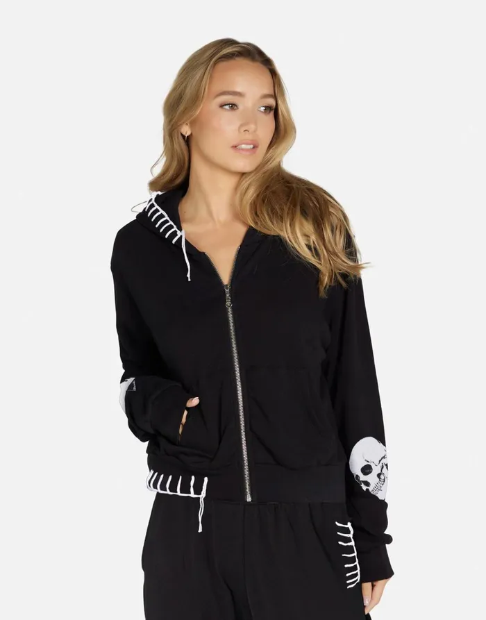 Lachelle Skull Heart Black Women039s Lauren Moshi Hoodies