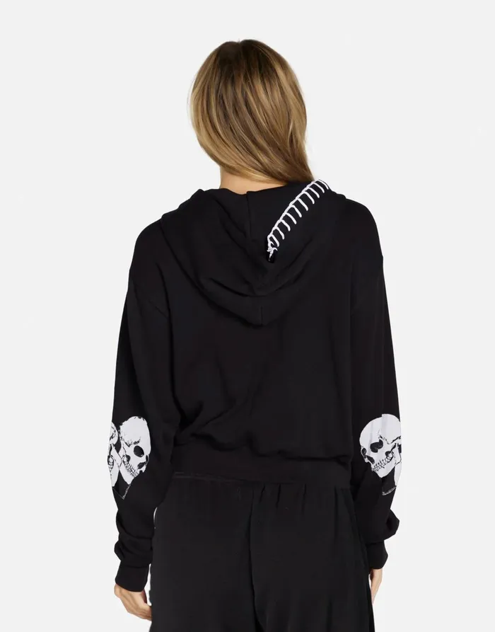 Lachelle Skull Heart Black Women039s Lauren Moshi Hoodies
