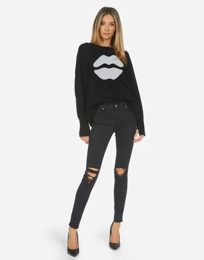 Ladona X White Mouth Black Women039s Lauren Moshi Sweaters and Knits