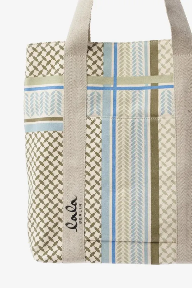 Lala Berlin Bags Tote Carmela Canvas Heritage Stripe Olive 8211 Women