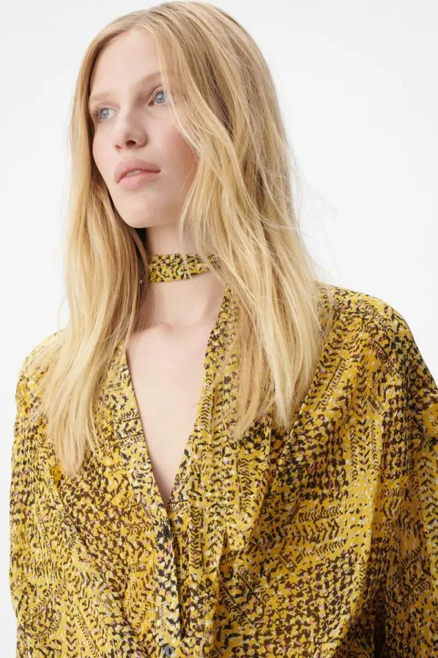 Lala Berlin Dresses Dress Drina Viscose Heritage Star Yellow 8211 Women