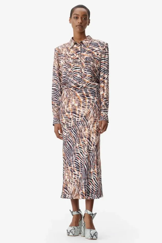Lala Berlin Pants and Skirts Skirt Sasa Viscose Zebra Shibori 8211 Women