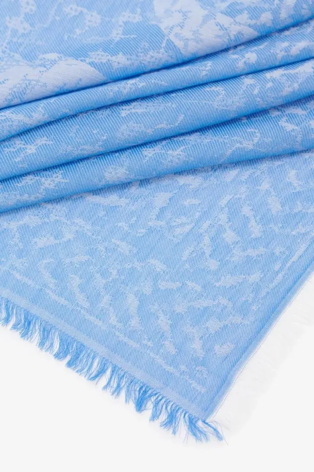 Lala Berlin Scarves and Triangles Scarf Arian Cotton Diamond Azure 8211 Women