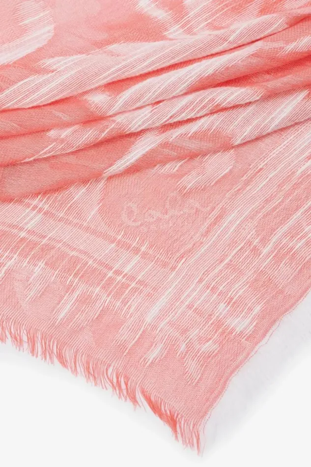 Lala Berlin Scarves and Triangles Triangle Alvid Viscose Mix Flower Fountain Pink 8211 Women