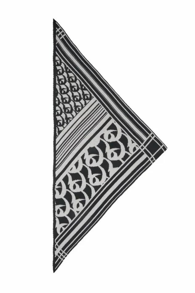 Lala Berlin Scarves and Triangles Triangle Monogram Goober Cashmere Black 8211 Women