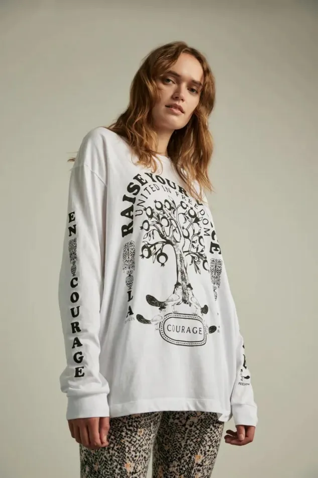 Lala Berlin Shirts and Blouses Igor Longsleeves Cotton Raise Your Voice White 8211 Women