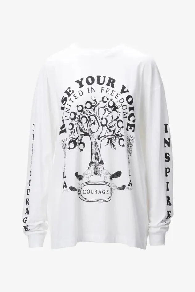 Lala Berlin Shirts and Blouses Igor Longsleeves Cotton Raise Your Voice White 8211 Women