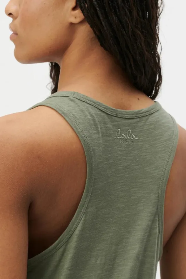 Lala Berlin Shirts and Blouses Tank Top Tara Cotton Olive 8211 Women