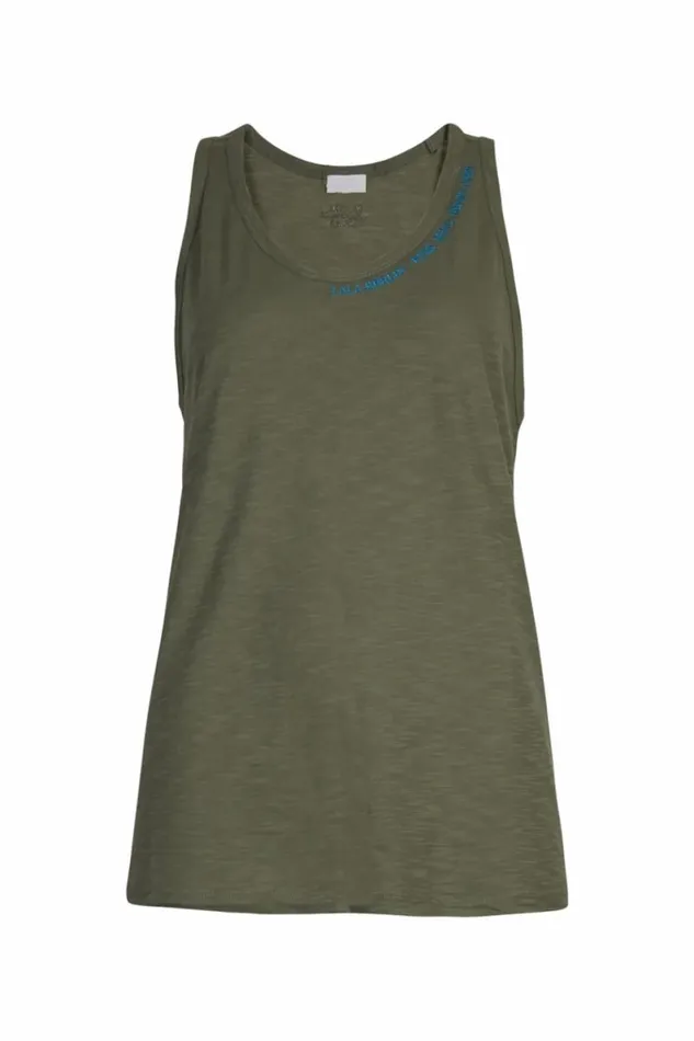 Lala Berlin Shirts and Blouses Tank Top Tara Cotton Olive 8211 Women