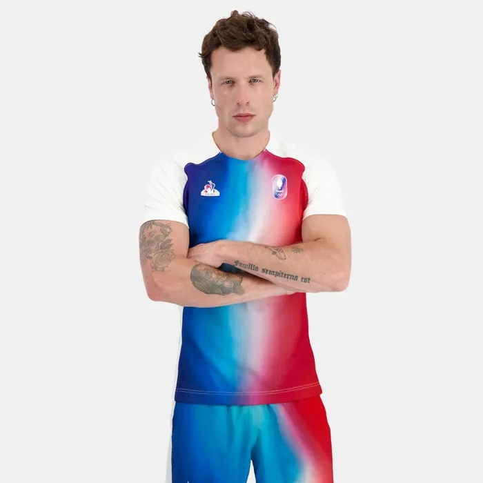 Le Coq Sportif France039s Olympic Team Jersey Marshmallow Gradiant Bbr Men Tshirts And Tops