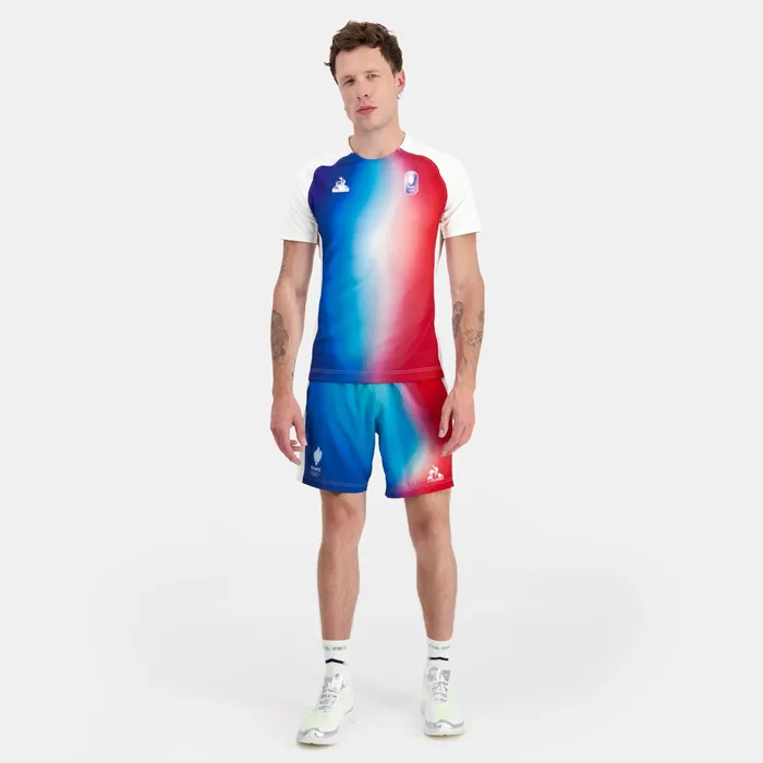 Le Coq Sportif France039s Olympic Team Jersey Marshmallow Gradiant Bbr Men Tshirts And Tops