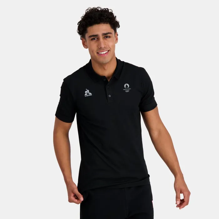 Le Coq Sportif Paris 2024 Polo Shirt Black Men Polos Shirts