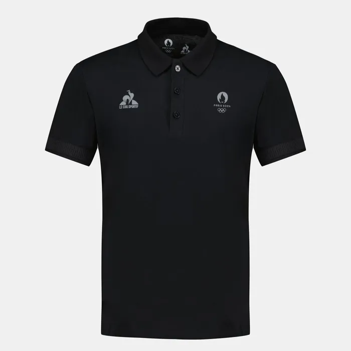 Le Coq Sportif Paris 2024 Polo Shirt Black Men Polos Shirts