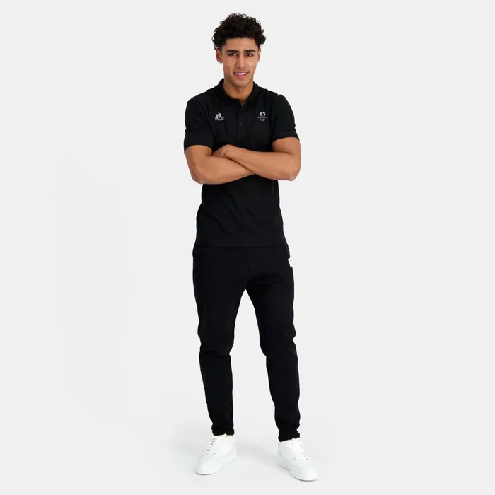 Le Coq Sportif Paris 2024 Polo Shirt Black Men Polos Shirts