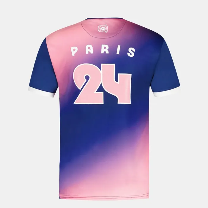 Le Coq Sportif Paris 2024 TShirt Blue Depthspink Carnation Men Tshirts And Tops