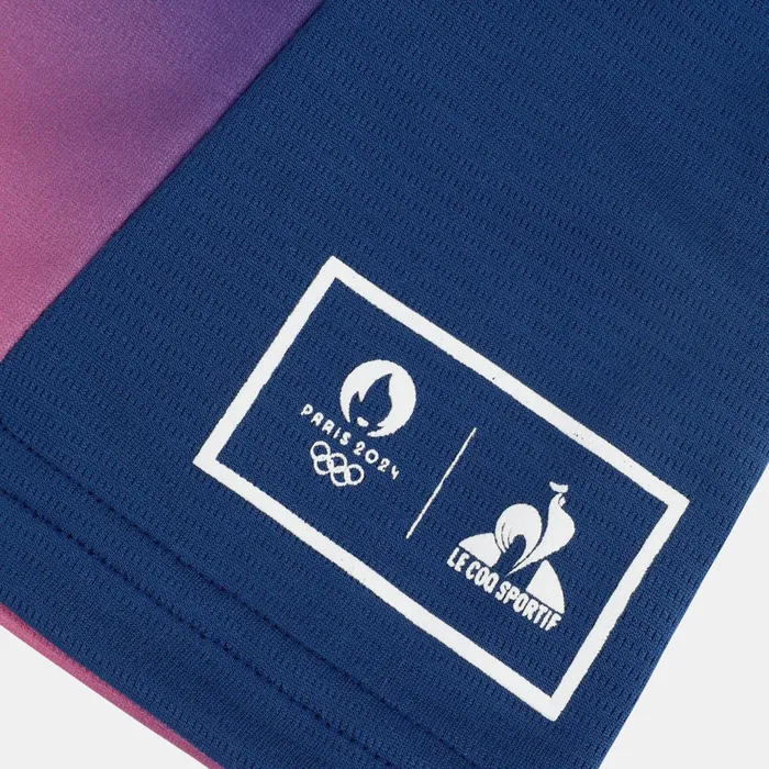 Le Coq Sportif Paris 2024 TShirt Blue Depthspink Carnation Men Tshirts And Tops