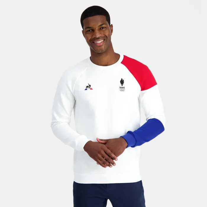 Le Coq Sportif quipe De France Olympique Sweat Col Rond Homme Men Sweatshirts