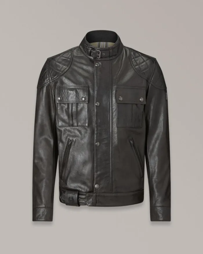 Leather Jackets Men Belstaff Brooklands Motorcycle Jacket Antique Black