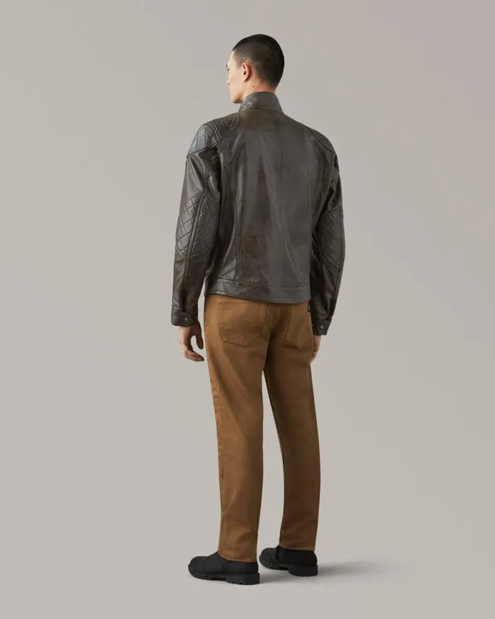 Leather Jackets Men Belstaff Brooklands Motorcycle Jacket Dark Belstaff Olive