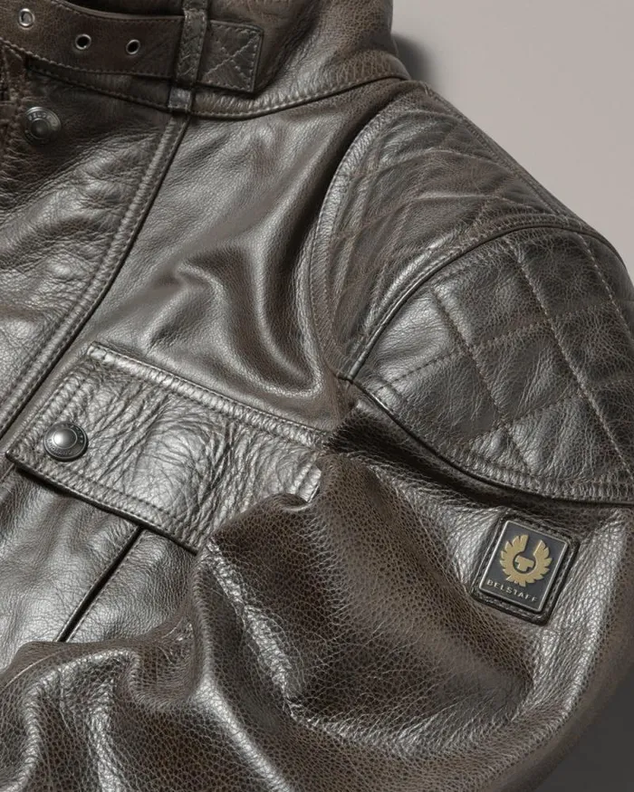 Leather Jackets Men Belstaff Brooklands Motorcycle Jacket Dark Belstaff Olive
