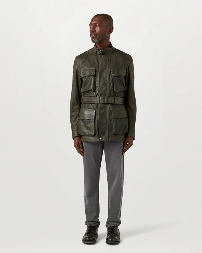 Leather Jackets Men Belstaff Legacy Trialmaster Panther Jacket Dark Belstaff Olive Leather Jackets Men Belstaff Legacy Trialmaster Panther Jacket Dark Belstaff Olive