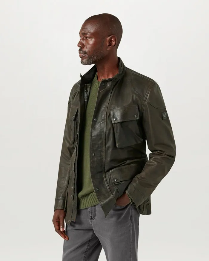 Leather Jackets Men Belstaff Legacy Trialmaster Panther Jacket Dark Belstaff Olive Leather Jackets Men Belstaff Legacy Trialmaster Panther Jacket Dark Belstaff Olive