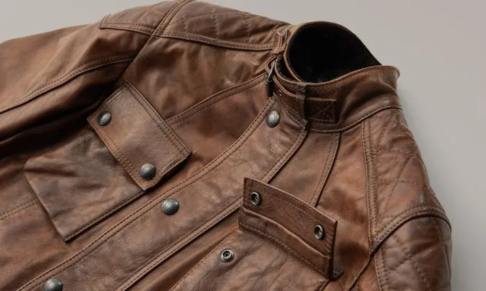Leather Jackets Men Belstaff Turner Motorcycle Jacket Burnt Cuero