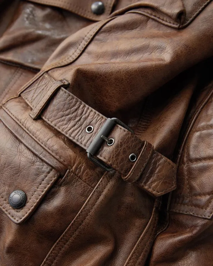 Leather Jackets Men Belstaff Turner Motorcycle Jacket Burnt Cuero