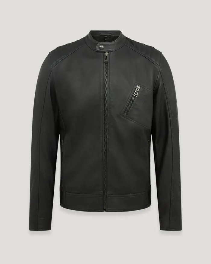 Leather Jackets Men Belstaff V Racer Jacket Dark Ink