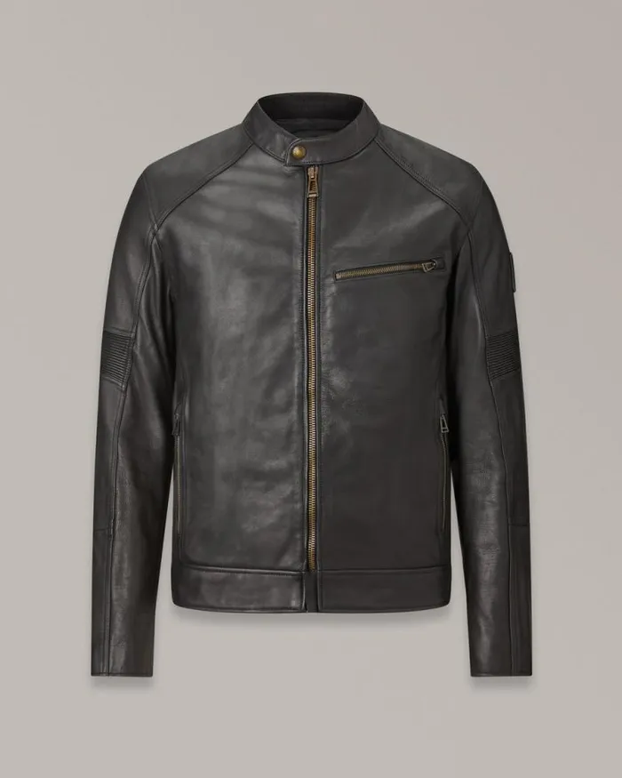 Leather Jackets Men Belstaff Vanguard Motorcycle Jacket Black