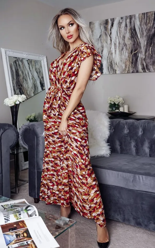 Lena Red Printed Wrap Maxi Dress Women Missfiga Wrap Dresses Lena Red Printed Wrap Maxi Dress Women Missfiga Wrap Dresses
