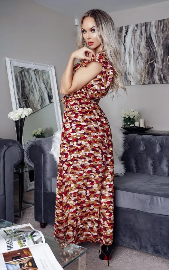 Lena Red Printed Wrap Maxi Dress Women Missfiga Wrap Dresses Lena Red Printed Wrap Maxi Dress Women Missfiga Wrap Dresses