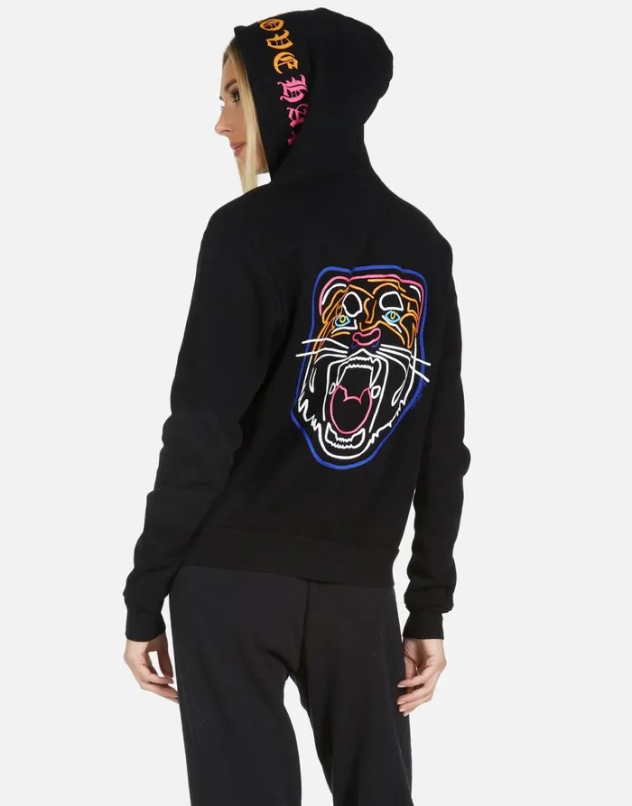 Lennox Neon Line Tiger Black Women039s Lauren Moshi Hoodies
