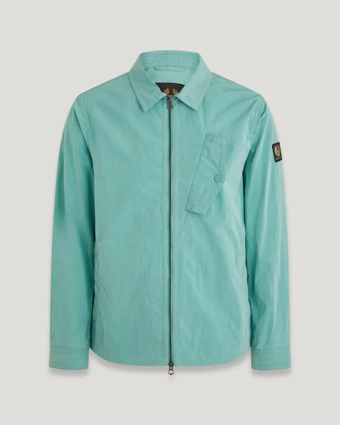 Lightweight Jackets Men Belstaff Hauler Overshirt Oil Blue