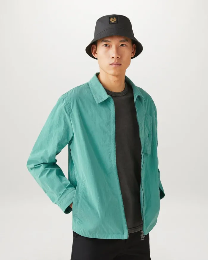 Lightweight Jackets Men Belstaff Hauler Overshirt Oil Blue