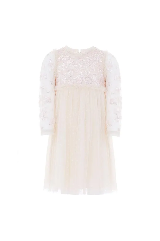 Lilybelle Long Sleeve Kids Dress Champagne KidsWomen Needle and Thread Kids Formalwear