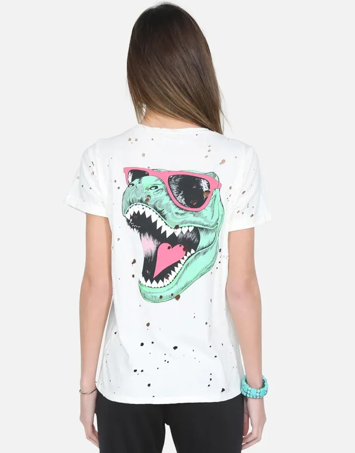Limp Heart TRex White Women039s Lauren Moshi Short Sleeve