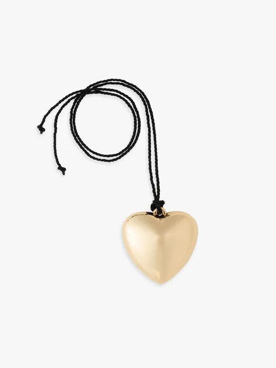 Lisa Says Gah Jewelry Women Puffy Heart Necklace Gold Black