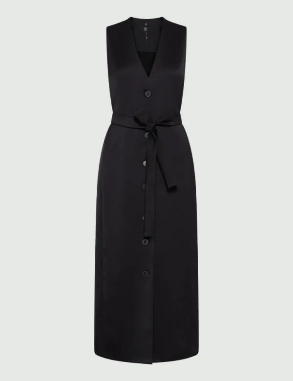 Marella Dresses Women Long Belted Dress Black