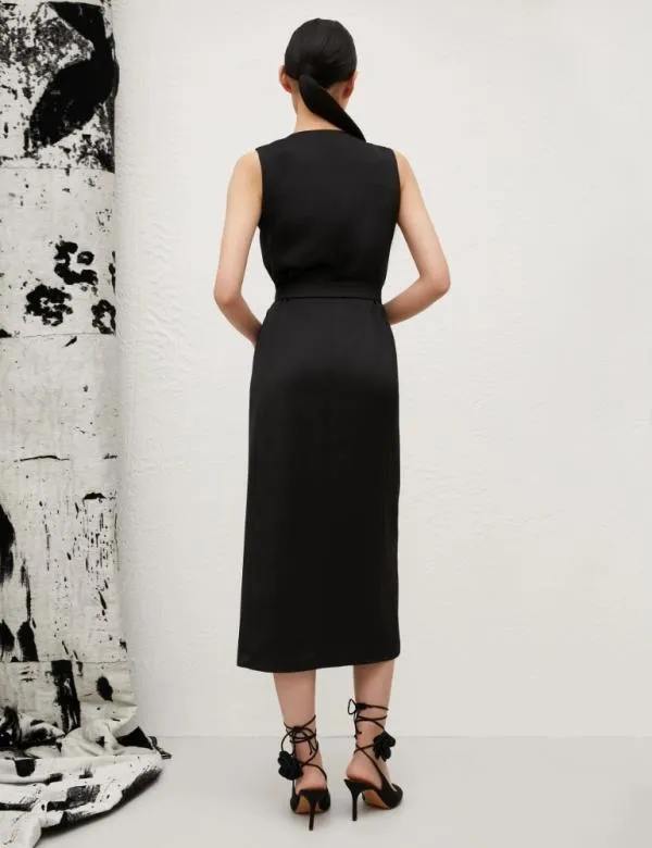Marella Dresses Women Long Belted Dress Black