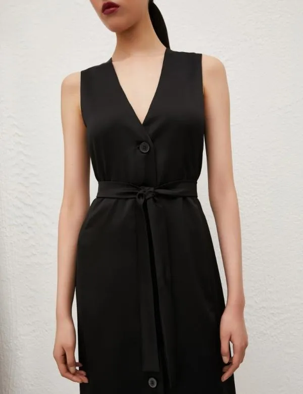 Marella Dresses Women Long Belted Dress Black
