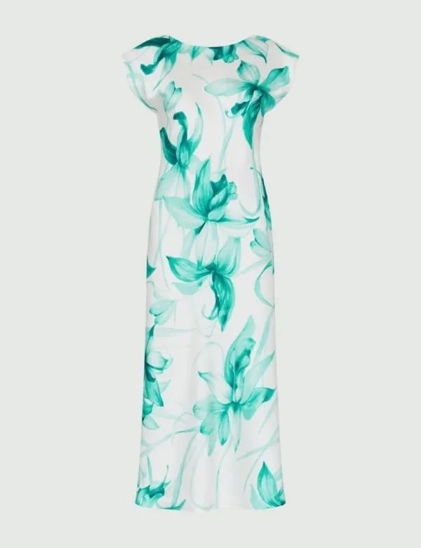 Marella Dresses Women Satin Dress Emerald