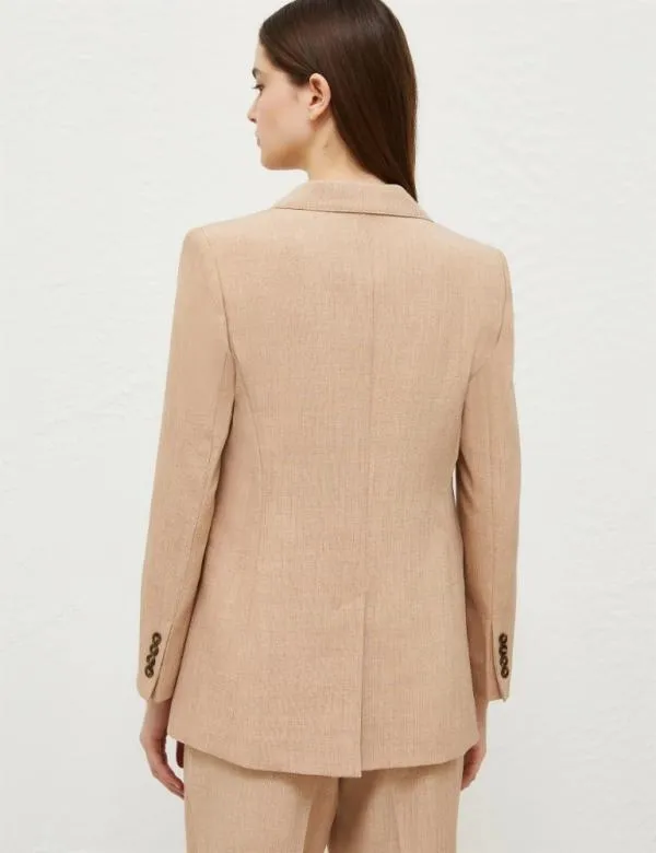 Marella Jackets Women Basketweave Mlange Blazer Camel