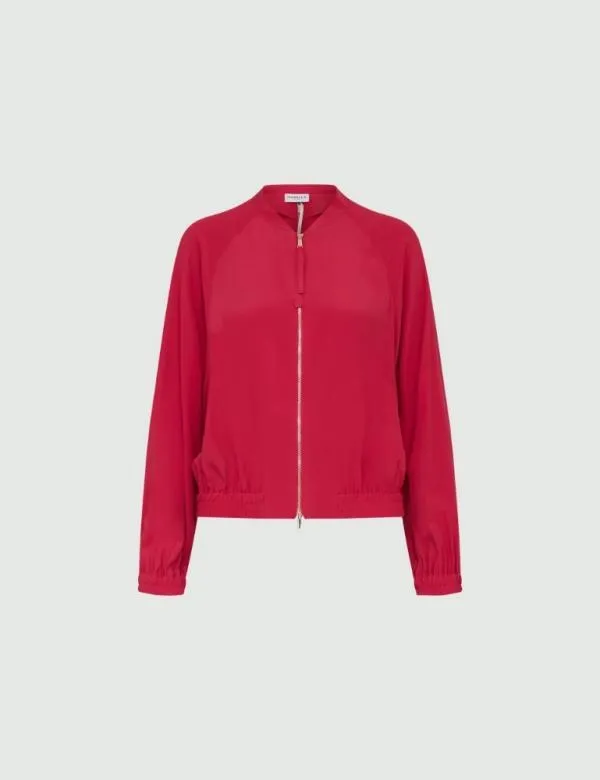Marella Jackets Women Crepe Bomber Jacket Ruby