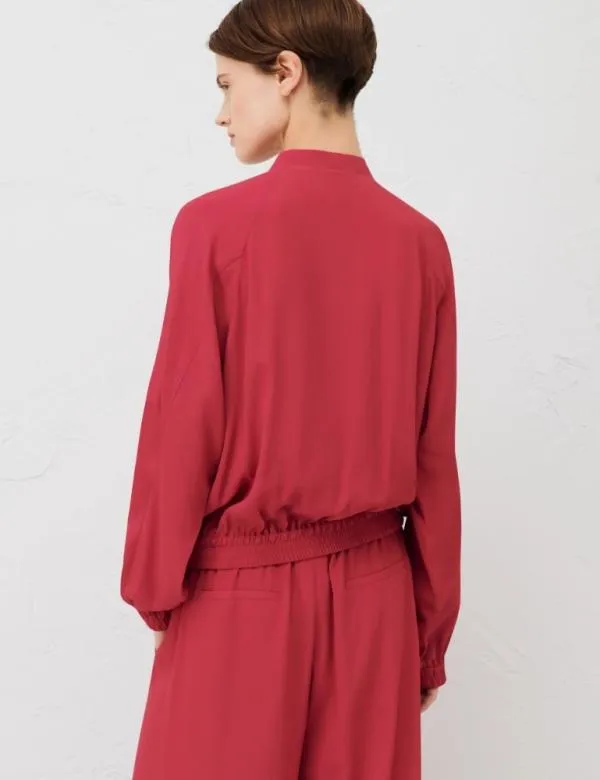 Marella Jackets Women Crepe Bomber Jacket Ruby