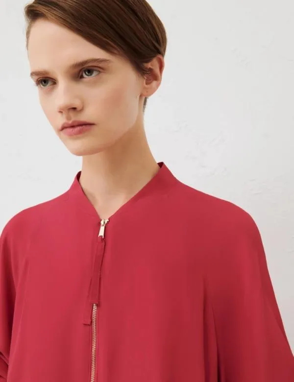 Marella Jackets Women Crepe Bomber Jacket Ruby